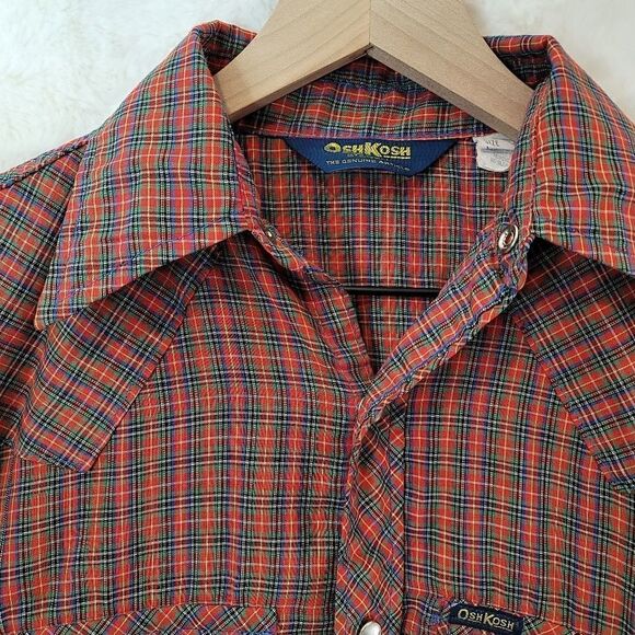 Vintage OshKosh B'Gosh Long Sleeve Snap Button Shirt, Men's Size Small - Picture 2 of 6